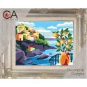 Gobelin-Set mit bedruckter Leinwand 14x18 Sunny coast CDA3374K