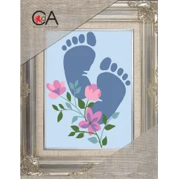 Gobelin-Set mit bedruckter Leinwand 14x18 Für Baby Junge CDA3371K