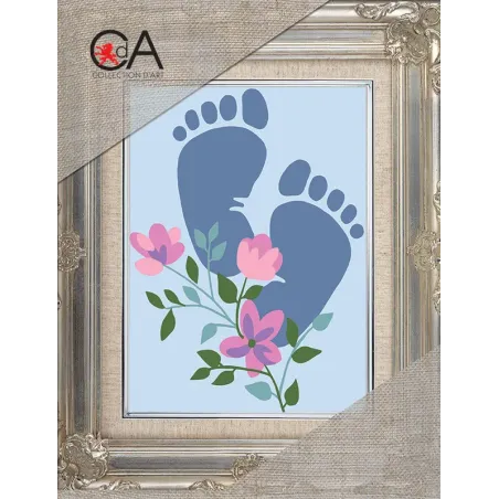 Tapestry Kit with printed canvas 14x18 For baby boy CDA3371K