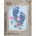 Kit de tapisserie avec toile imprimée 14x18 Pour bébé garçon CDA3371K