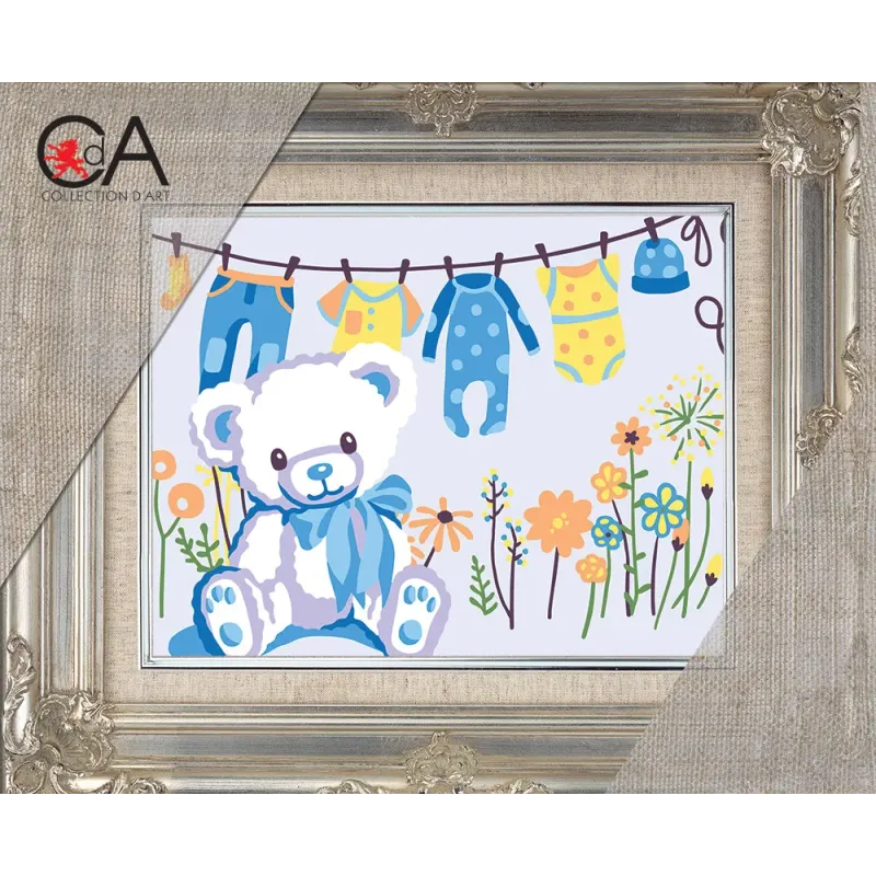 Kit de tapisserie avec canevas imprimé 14x18 Félicitations pour le garçon ! CDA3369K