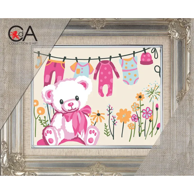 Tapestry Kit with printed canvas 14x18 Congratulations on the girl! CDA3368K