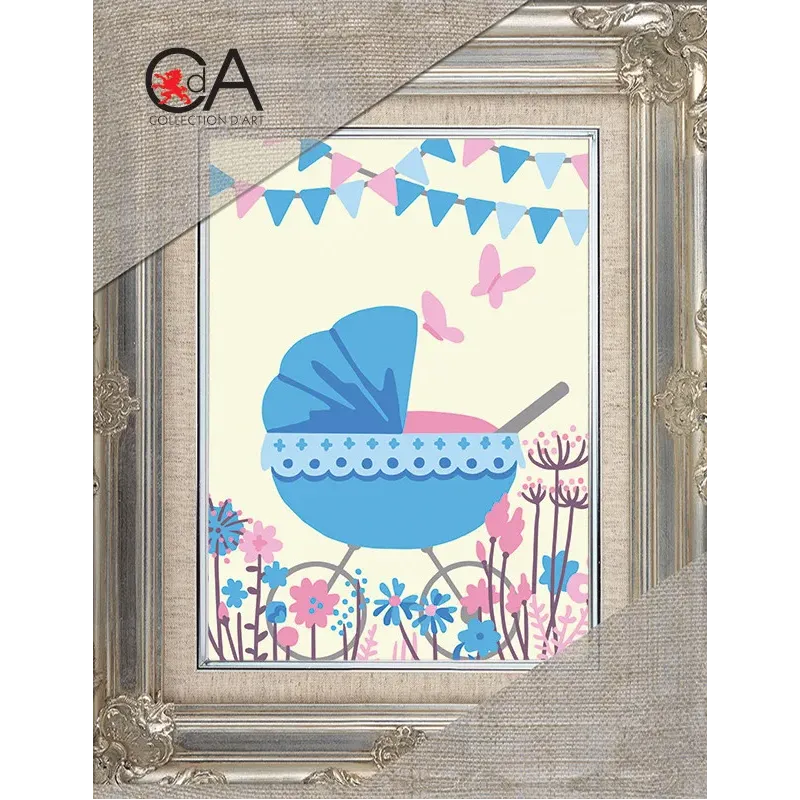 Kit de tapisserie avec toile imprimée 14x18 C'est un garçon ! CDA3367K