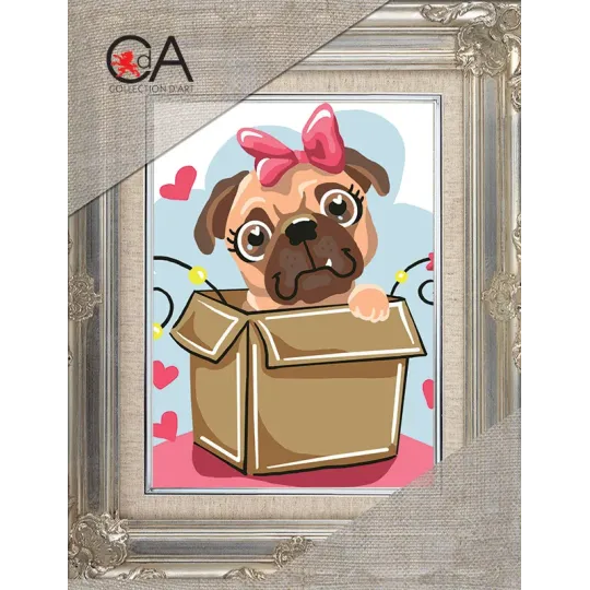 Gobelin-Set mit bedruckter Leinwand 14x18 Süße Überraschung CDA3365K