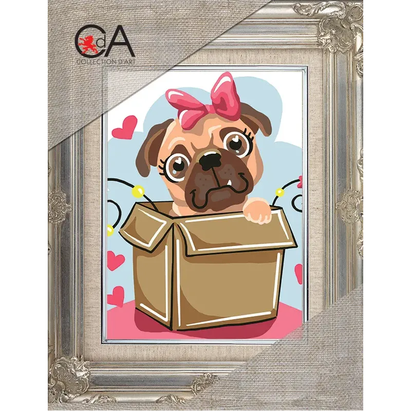 Gobelin-Set mit bedruckter Leinwand 14x18 Süße Überraschung CDA3365K