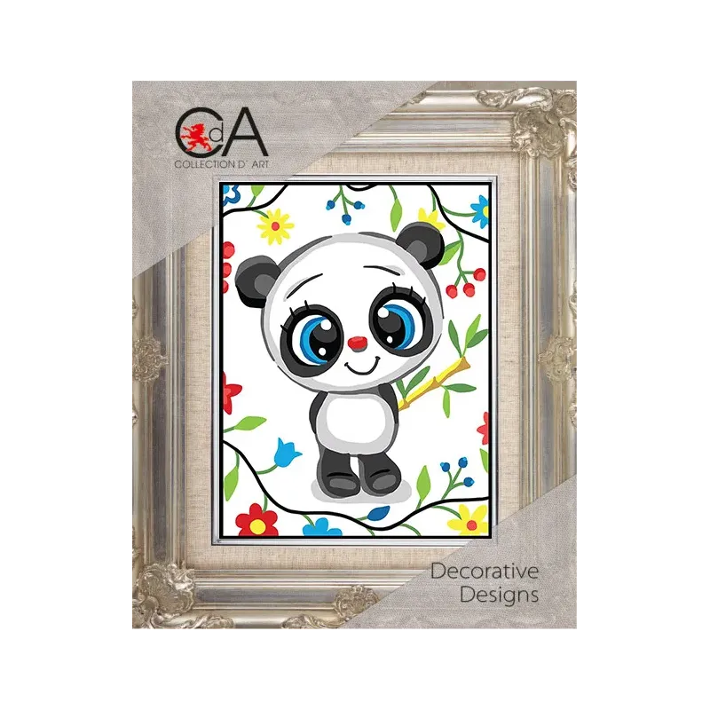 Tapestry Kit with printed canvas 14x18 Panda smile CDA3364K