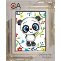 Gobeleno rinkinys su spausdintu drobės 14x18 Panda šypsena CDA3364K