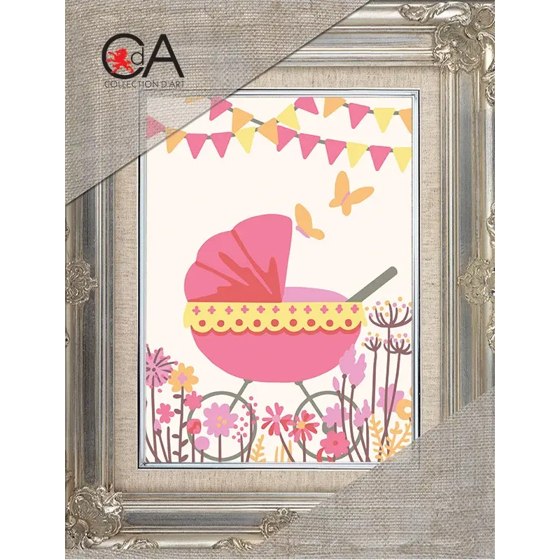 Kit de tapisserie avec toile imprimée 14x18 C'est une fille! CDA3366K