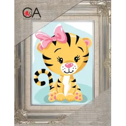 Gobelin-Kit mit bedruckter Leinwand 14x18 Tigerjunges CDA3362K