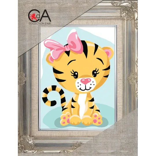 Gobelin-Kit mit bedruckter Leinwand 14x18 Tigerjunges CDA3362K