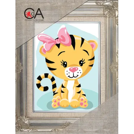 Tapestry Kit with printed canvas 14x18 Tiger cub CDA3362K
