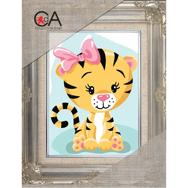 Gobeleno rinkinys su spausdintu drobele 14x18 Tigriuko jauniklis CDA3362K