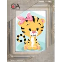 Tapestry Kit with printed canvas 14x18 Tiger cub CDA3362K