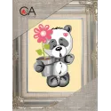 Tapestry Kit with printed canvas 14x18 Panda in love CDA3358K