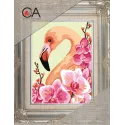 Tapestry Kit with printed canvas 14x18 Pink flamingo CDA3360K