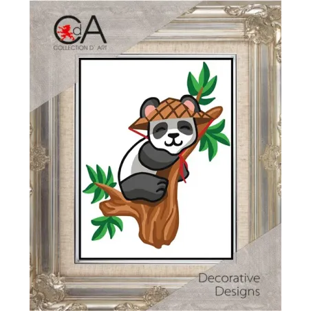 Tapestry Kit with printed canvas 14x18 Panda CDA3357K