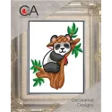 Tapestry Kit with printed canvas 14x18 Panda CDA3357K