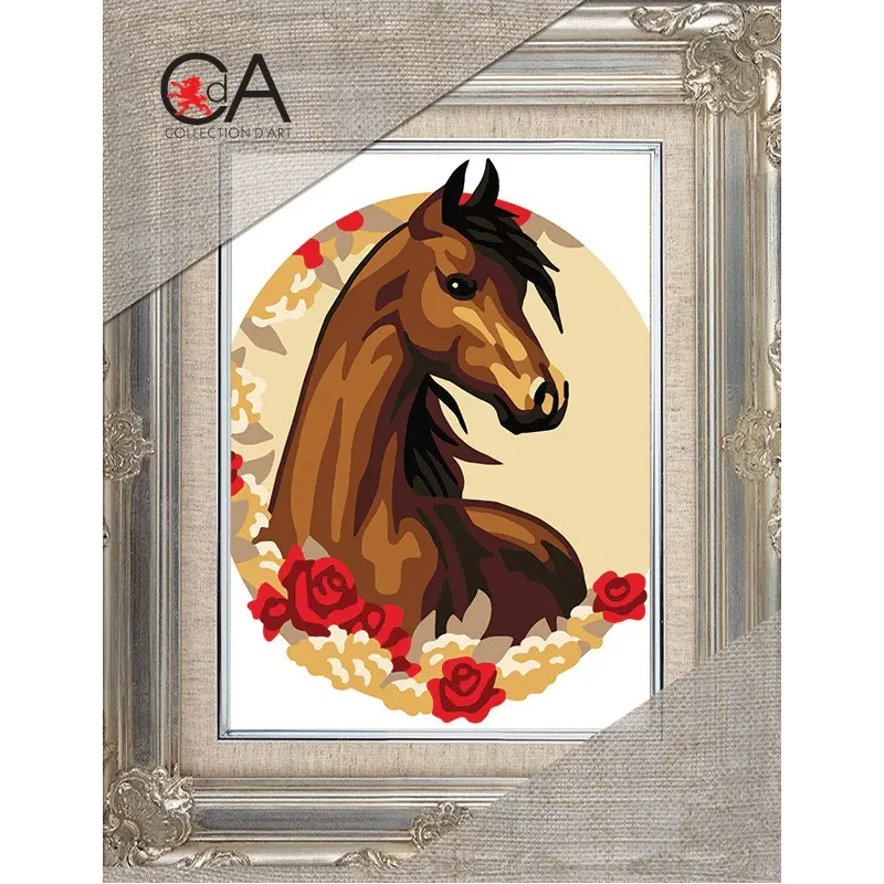 Kit de tapisserie avec toile imprimée 14x18 Grace CDA3354K