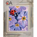 Gobelin-Set mit bedruckter Leinwand 14x18 Marienkäfer und Blumen CDA3350K