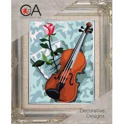 Kit de tapisserie avec toile imprimée 14x18 Violon CDA3348K