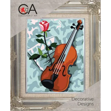 Tapestry Kit with printed canvas 14x18 Violin CDA3348K