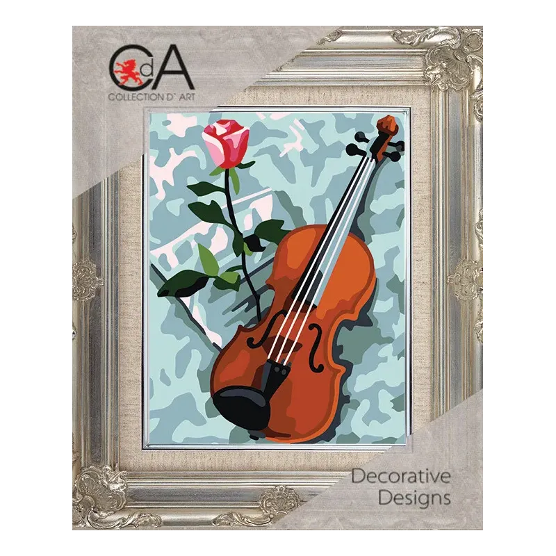 Tapestry Kit with printed canvas 14x18 Violin CDA3348K