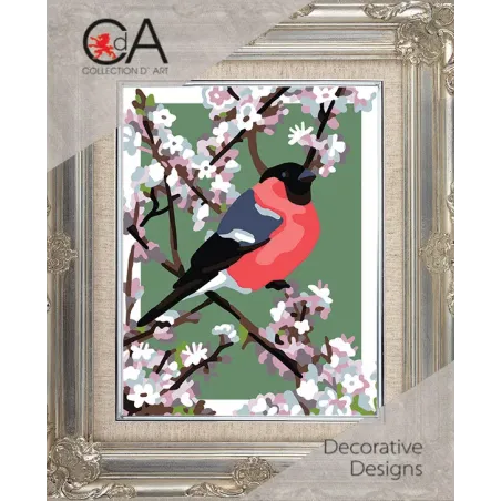 Tapestry Kit with printed canvas 14x18 Bullfinch CDA3344K