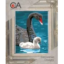 Kit de tapisserie avec toile imprimée 14x18 Cygnes CDA3343K