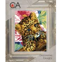 Gobelin-Set mit bedruckter Leinwand 14x18 Leopard-Set CDA3341K
