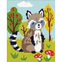 Tapestry Kit with printed canvas 14x18 Raccoon CDA3322K