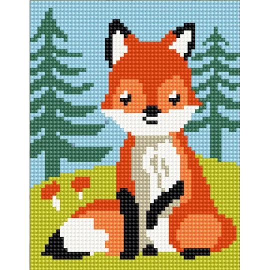 Tapestry Kit with printed canvas 14x18 Fox-cub CDA3321K