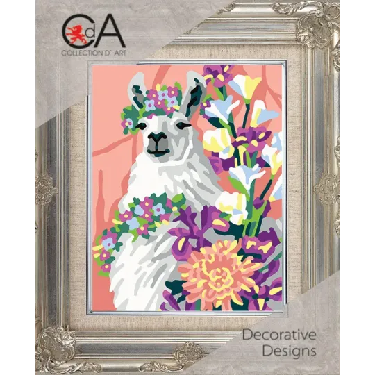 Tapestry Kit with printed canvas 14x18 Lama2 CDA3340K