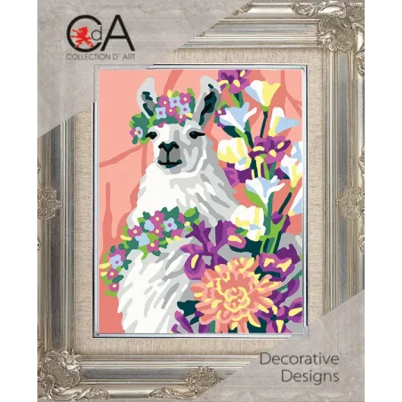 Tapestry Kit with printed canvas 14x18 Lama2 CDA3340K