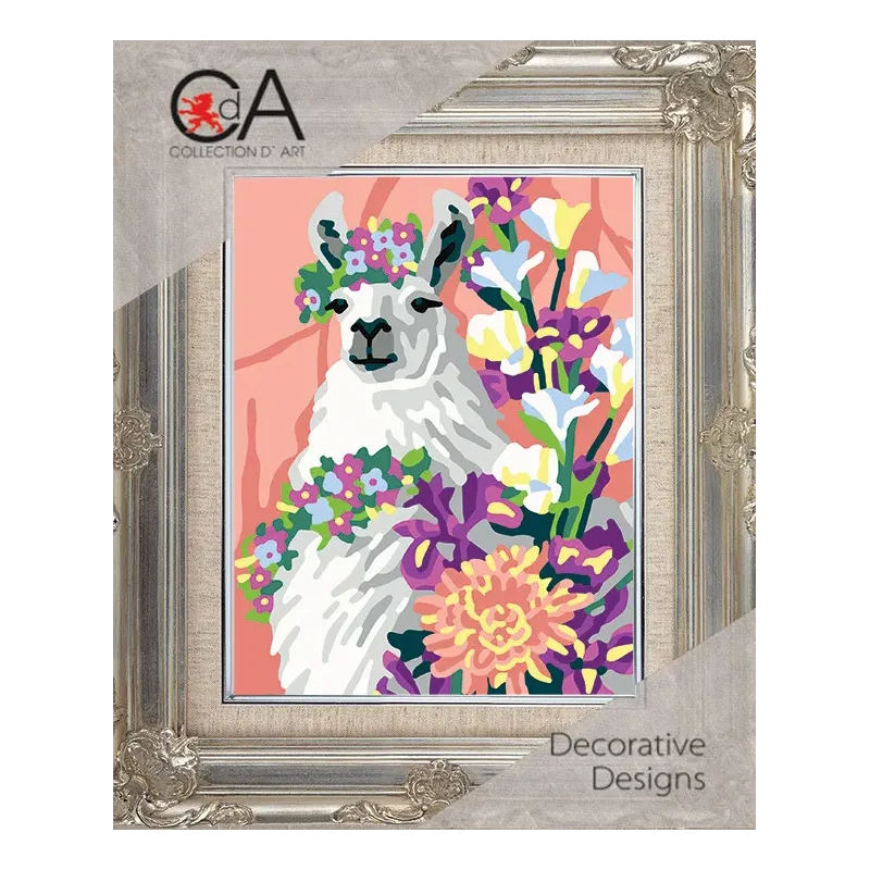 Tapestry Kit with printed canvas 14x18 Lama2 CDA3340K
