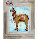 Kit de tapisserie avec canevas imprimé 14x18 Lama CDA3339K