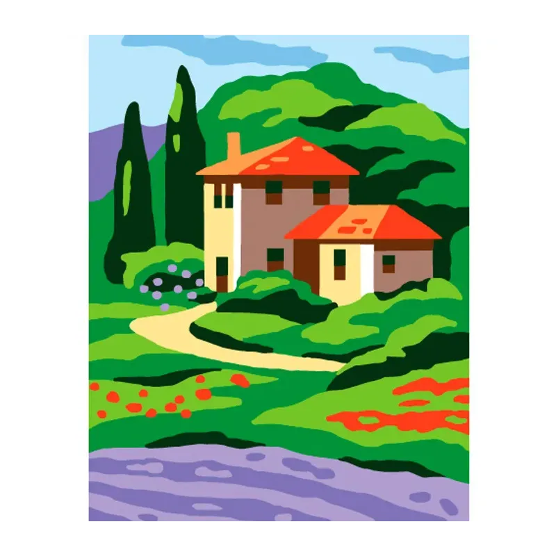 Gobeļeno rinkinys su spausdintu drobės 14x18 Cottage CDA3335K