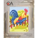 Gobeleno rinkinys su spausdintu drobė 14x18 Rooster CDA3334K