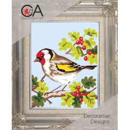 Tapestry Kit with printed canvas 14x18 White Wren CDA3316K
