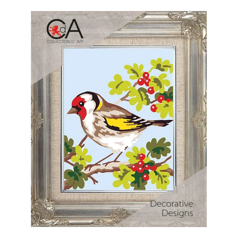 Tapestry Kit with printed canvas 14x18 White Wren CDA3316K