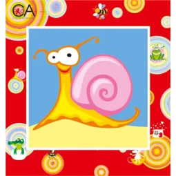 Gobelin-Set mit bedruckter Leinwand 15x15 Pink Snail CDA2017K