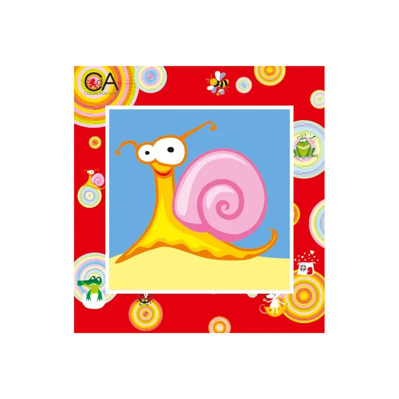 Tapestry Kit with printed canvas 15x15 Pink Snail CDA2017K