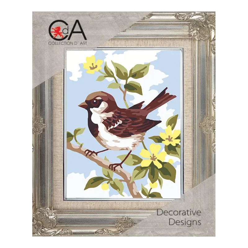 Tapestry Kit with printed canvas 14x18 Brown Wren CDA3315K
