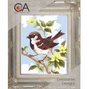 Tapestry Kit with printed canvas 14x18 Brown Wren CDA3315K