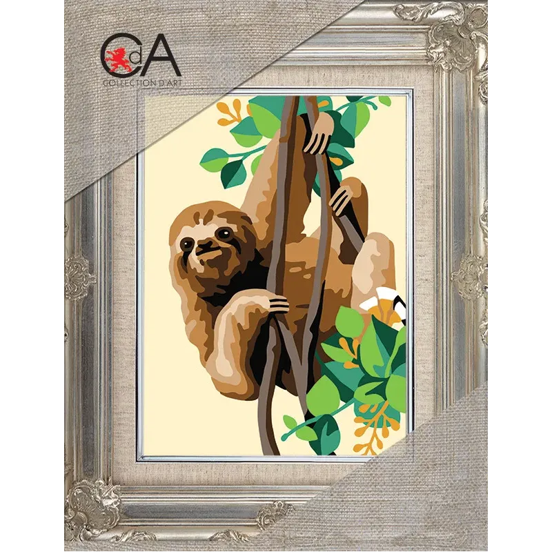 Tapestry Kit with printed canvas 14x18 Sloth CDA3352K