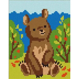 Tapestry Kit with printed canvas 14x18 Bear CDA3325K