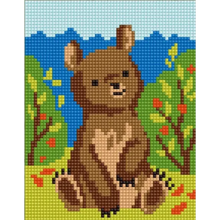 Tapestry Kit with printed canvas 14x18 Bear CDA3325K