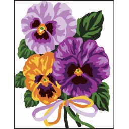 Tapestry Kit with printed canvas 14x18 Flowers CDA3287K