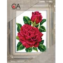 Kit de tapisserie avec toile imprimée 14x18 Rose Rouge et Bouton de Rose CDA3285K