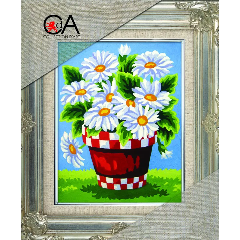 Tapestry Kit with printed canvas 14x18 Camomiles CDA3284K