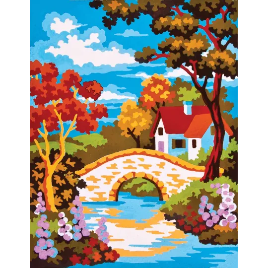 Tapestry Kit with printed canvas 14x18 Stone Bridge CDA3297K